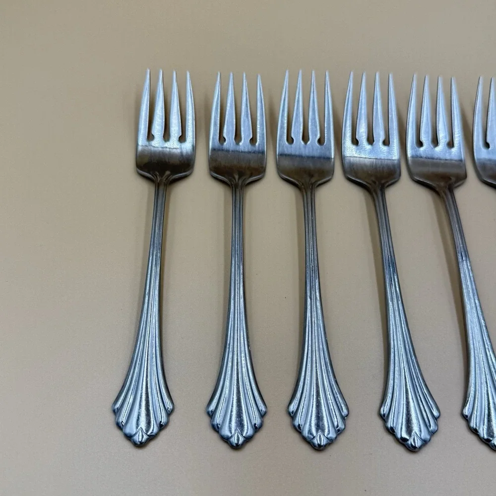 Lot of 6 Oneida Bancroft Stainless Forks Replacements Vintage Salad